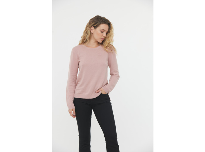 Pull basique esprit «liquette» col rond en coton bio
