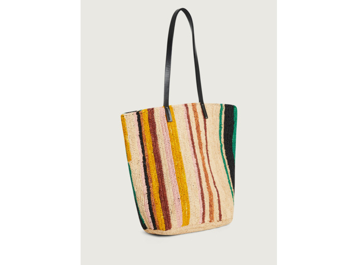 Cabas coloré cloé raphia multico