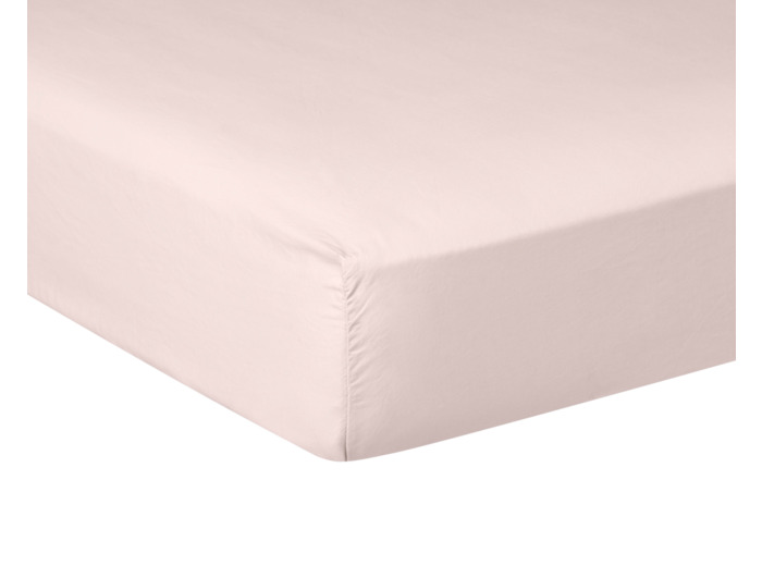 DRAP HOUSSE | Pure White Percale Lavée - Pink