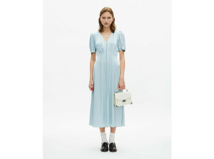 Robe longue decollete baby blue