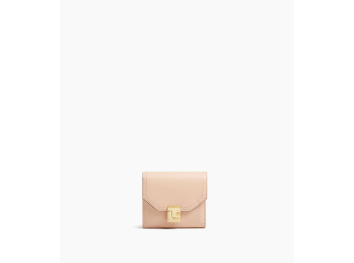 Portefeuille Rose en cuir lisse