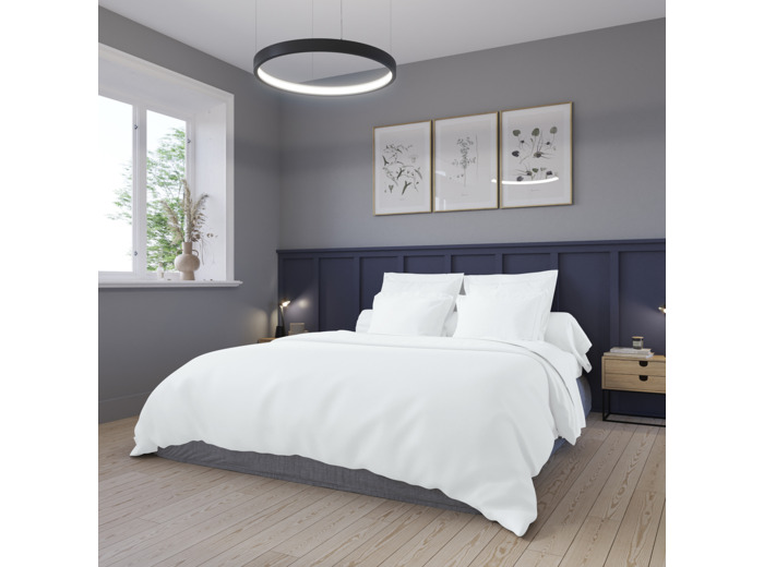 Housse de couette Partition Satin de coton Coloris Blanc