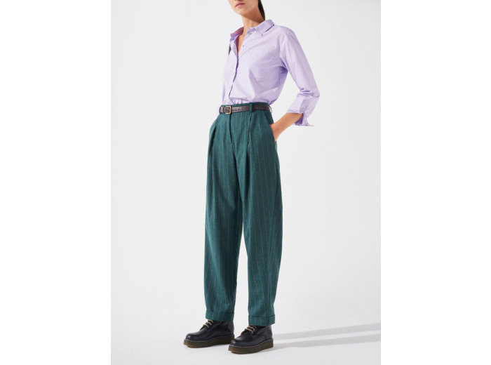 Pantalon carotte emeraude