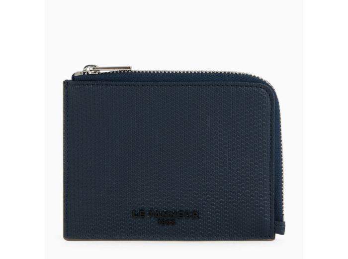 Porte cartes moyen zippé Emile en cuir signature T