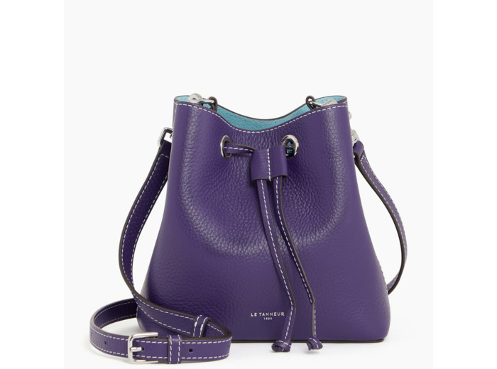Mini sac seau Louise en cuir grainé