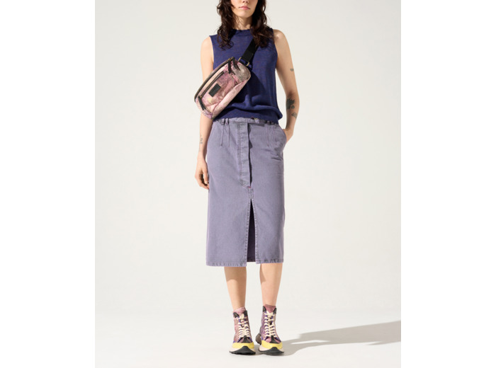 Jupe denim violet crush