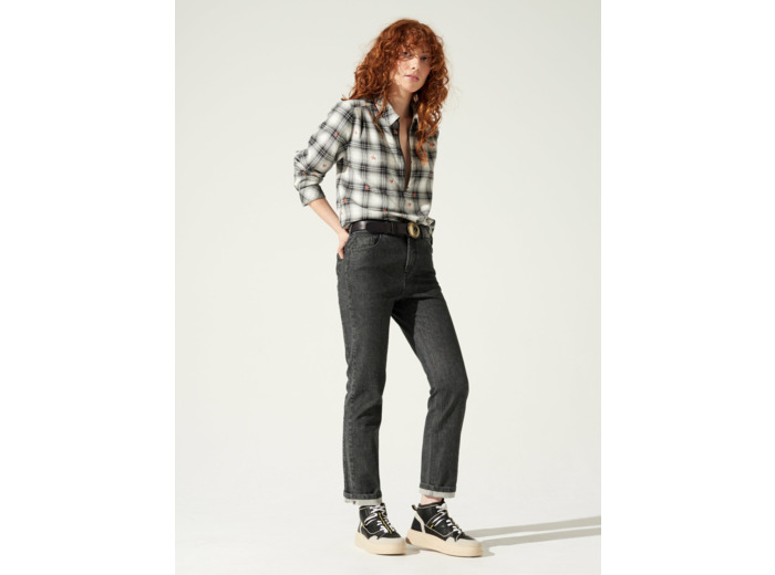 Blouse carreaux gris