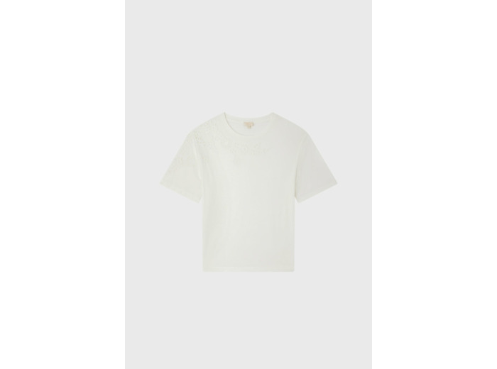 T-shirt col rond brodé - MAUREEN