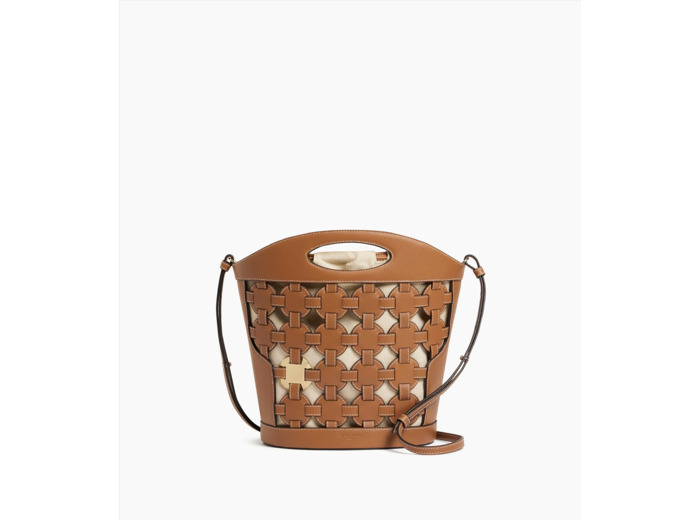 Sac seau Le Potier en toile coton et cuir lisse