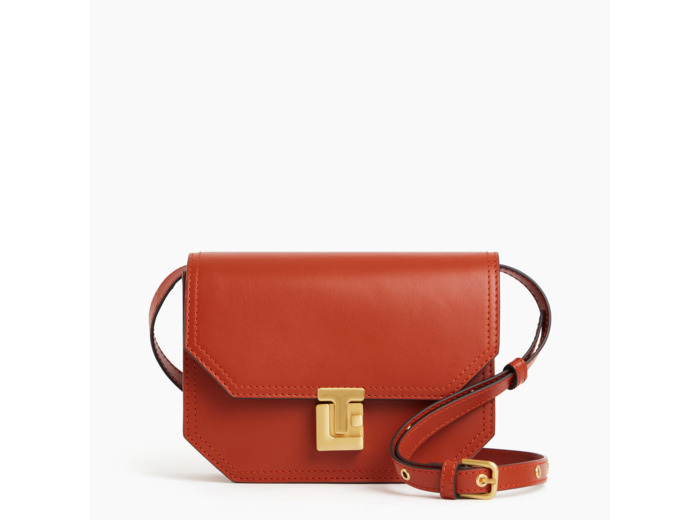 Petit sac bandoulière Rose en cuir lisse