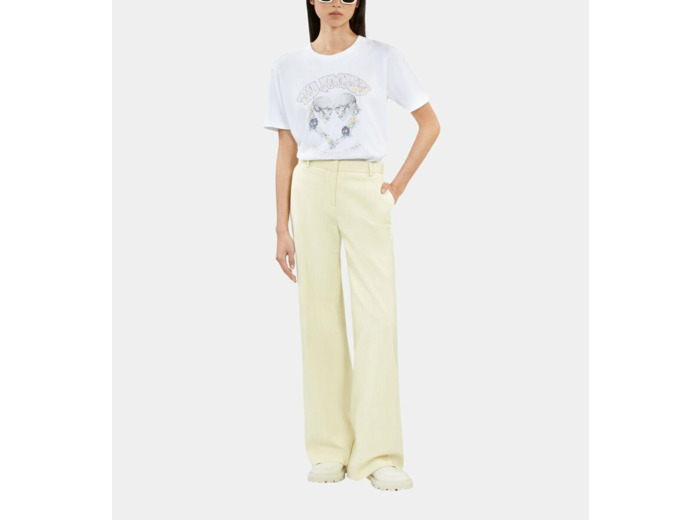 Pantalon Tailleur Jaune Clair retro pink