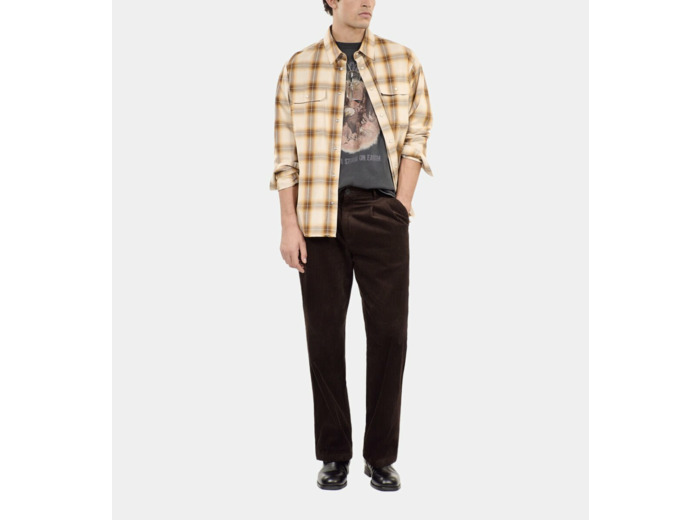 Pantalon En Velours Côtelé Marron brown
