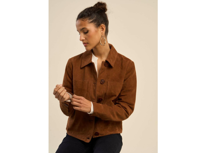 Veste surchemise en suede