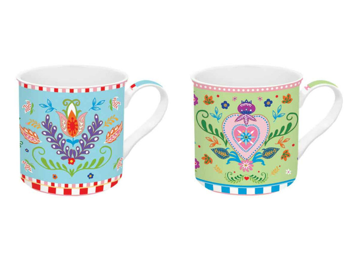 SPRING FOLK Coffret 2 mugs 30cl