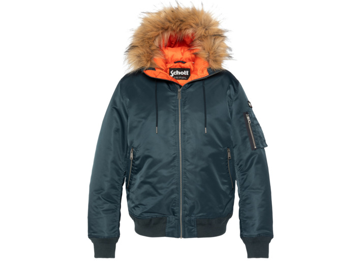 Bomber avec capuche en fausse fourrure