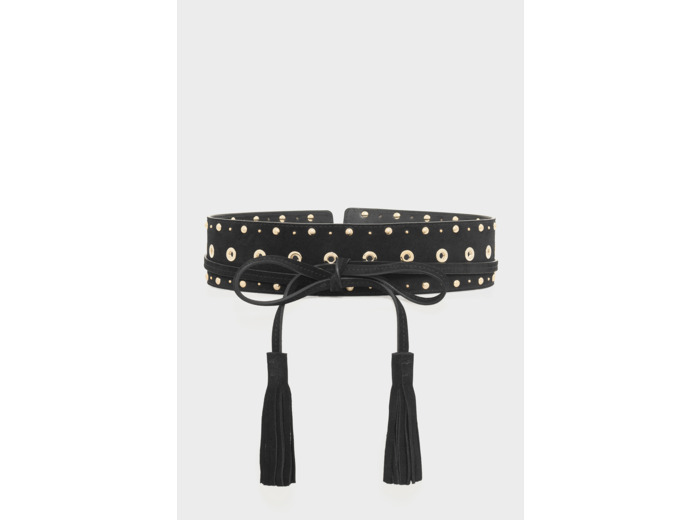 Ceinture corset en cuir velours avec studs et oeillets - ISLA