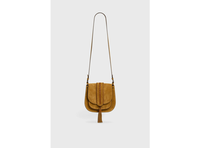 Besace en cuir velours - CAMILLE