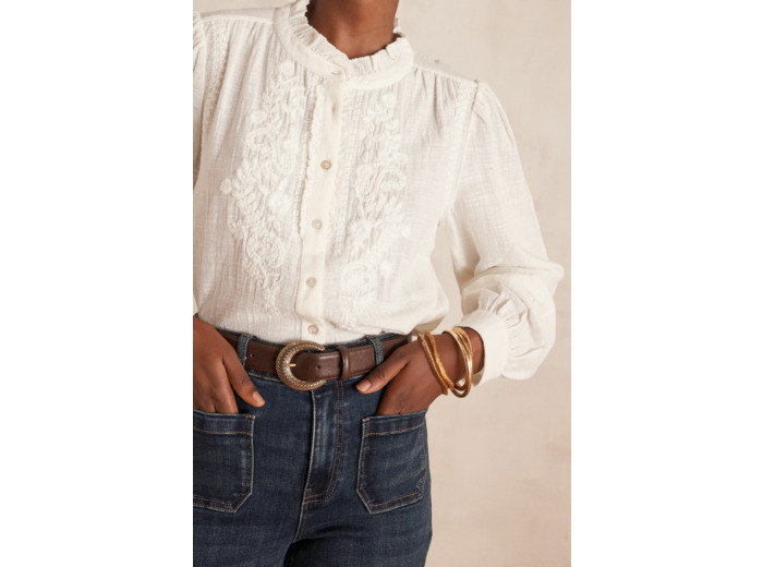 Blouse BROOKE en coton brodée