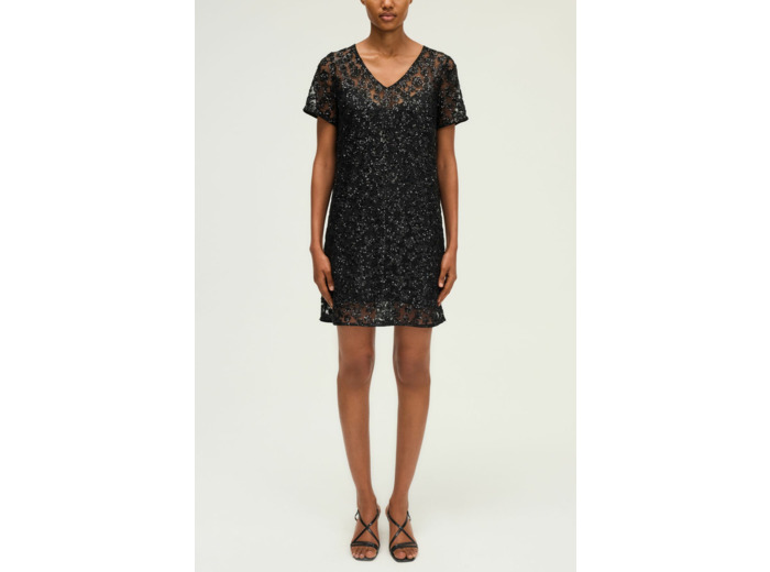 Robe courte à fleurs en sequins - LORINE