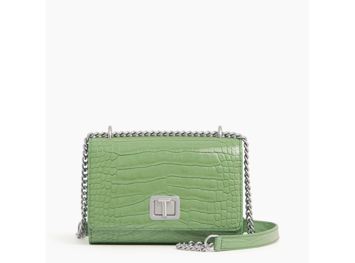 Petit sac bandoulière Eva en cuir embossé croco