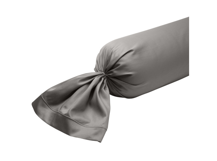 Taie de traversin Partition Satin de coton Coloris Gris