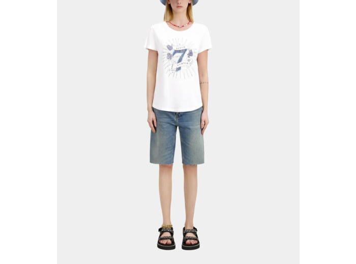T-Shirt Manches Courtes Avec Print Seven Lucky white