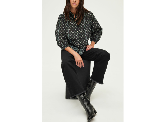 Chemise imprimée brodée en coton - BABI