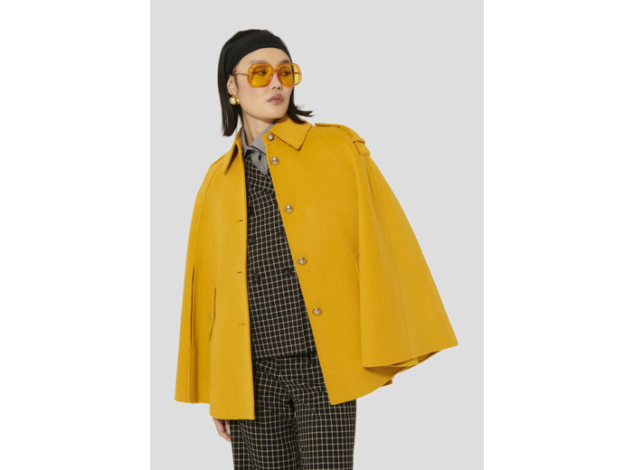 Manteau Majorelle Jaune Citron en Laine