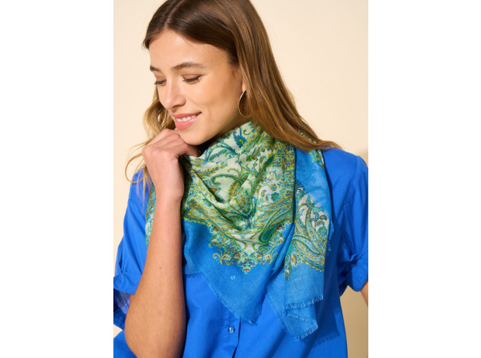 Foulard imprimé bleu