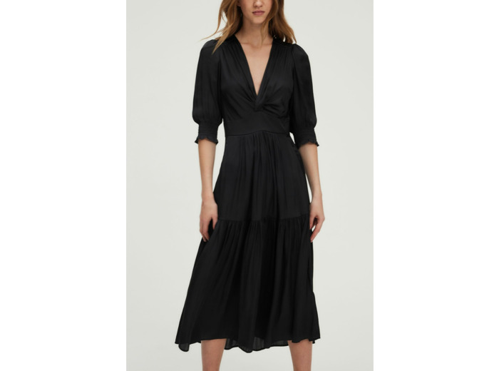 Robe midi cintrée en satin - POLY