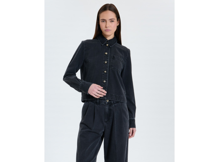 Chemise en jean noire
