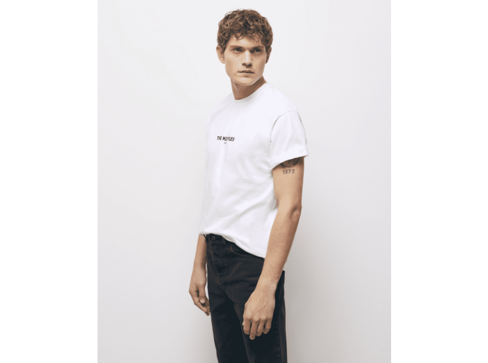 T-shirt manches courtes avec print sur le devant white
