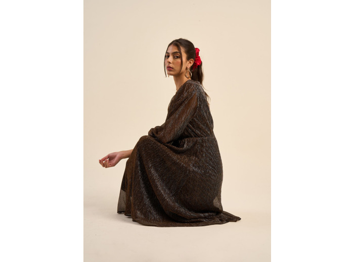 Robe longue à col V