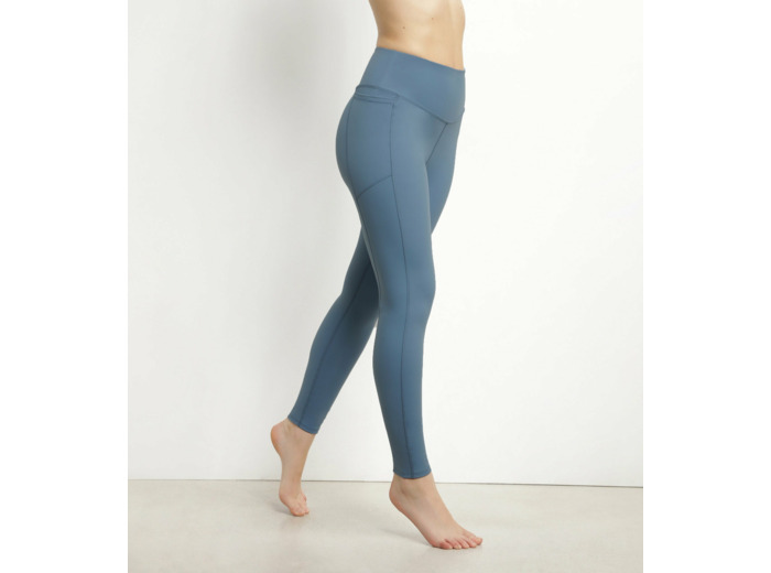 Legging de sport femme en microfibre sculptante Bleu Jean Dim Move