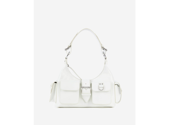 Sac Amelia En Cuir Craquelé Blanc white