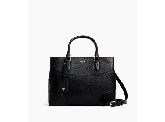 Grand sac à main Romy en cuir grainé et lisse