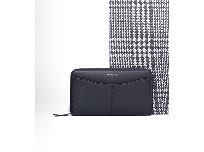 Compagnon zippé Valentine en cuir lisse