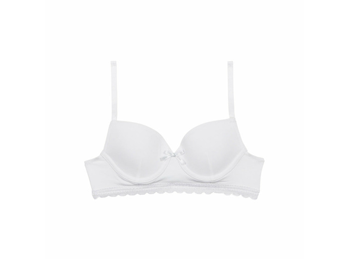 Soutien-gorge fille à coques moulées en coton stretch Blanc Dim Trendy