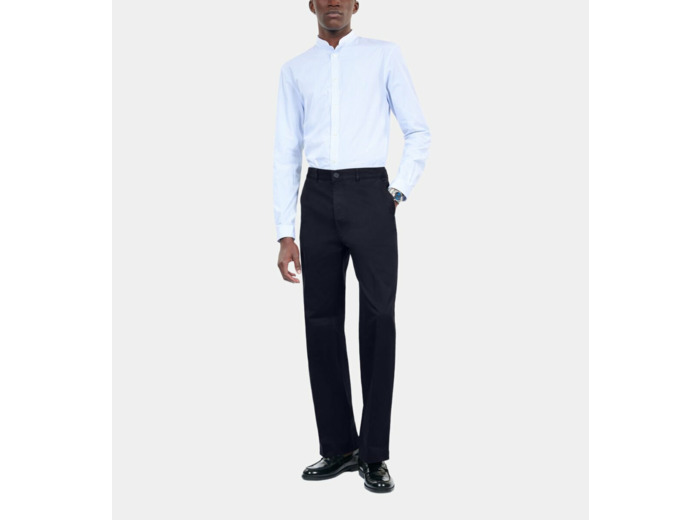 Pantalon Large En Coton Bleu Marine dark navy