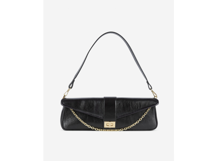 Pochette Longue En Cuir Noir black