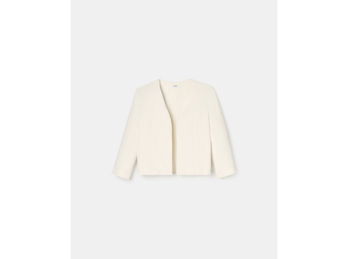 Veste courte en crêpe écrue