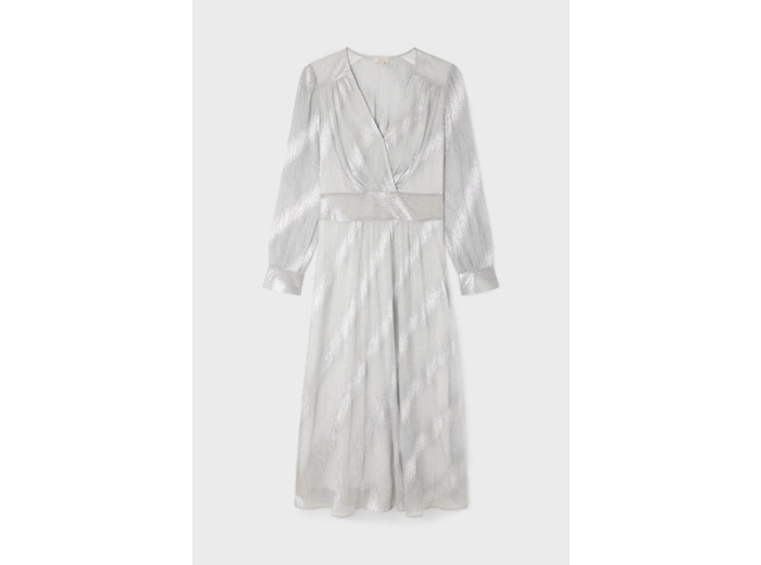 Robe midi cintrée argentée - EMYLDA