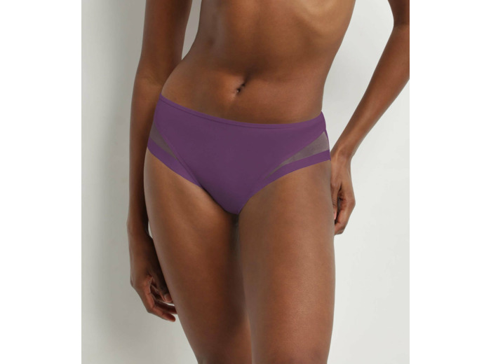 Culotte midi en microfibre et tulle transparent Prune Dim Generous