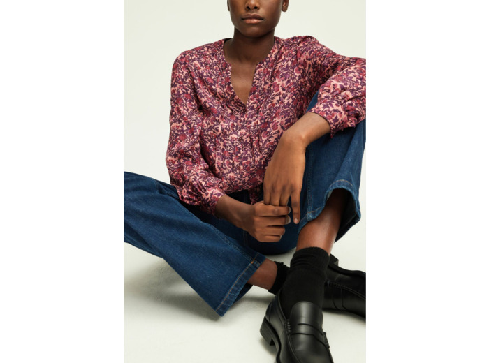Chemise jacquard à fleurs - BELISSANDE