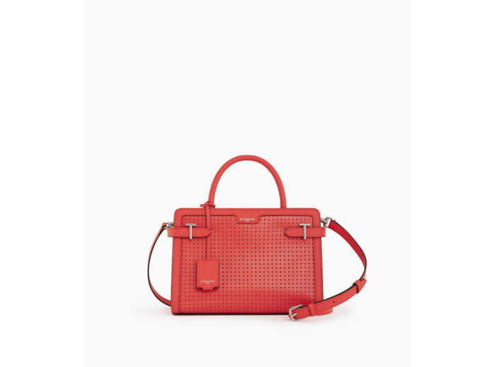 Sac à main moyen modèle Emilie en cuir caviar perforé