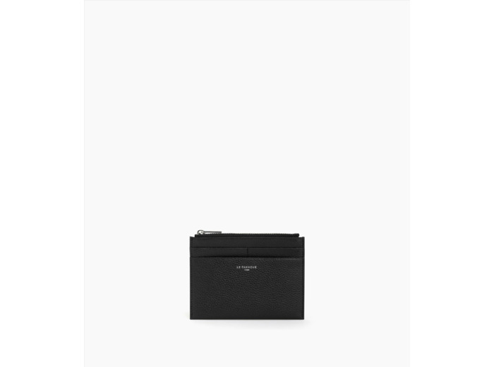 Porte cartes moyen modèle zippé Emile en cuir grainé