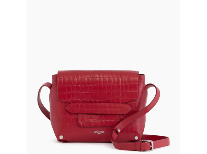 Sac bandoulière Justine en cuir effet croco