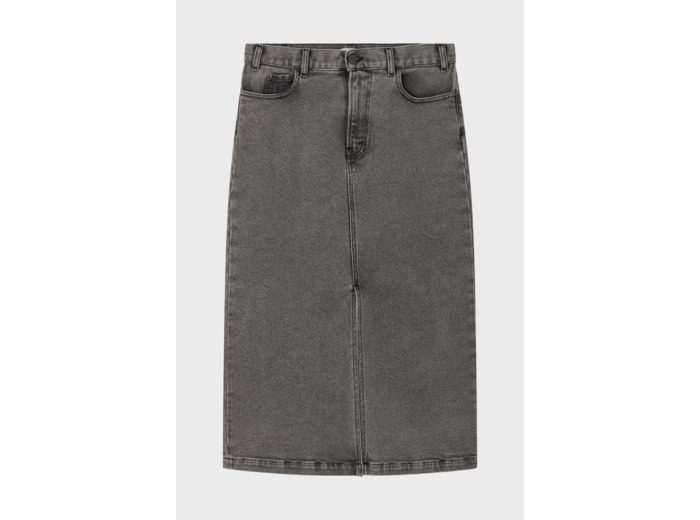 Jupe midi en denim anthracite - CLAUDIA