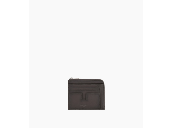 Porte cartes avec poche monnaie Albert en cuir lisse