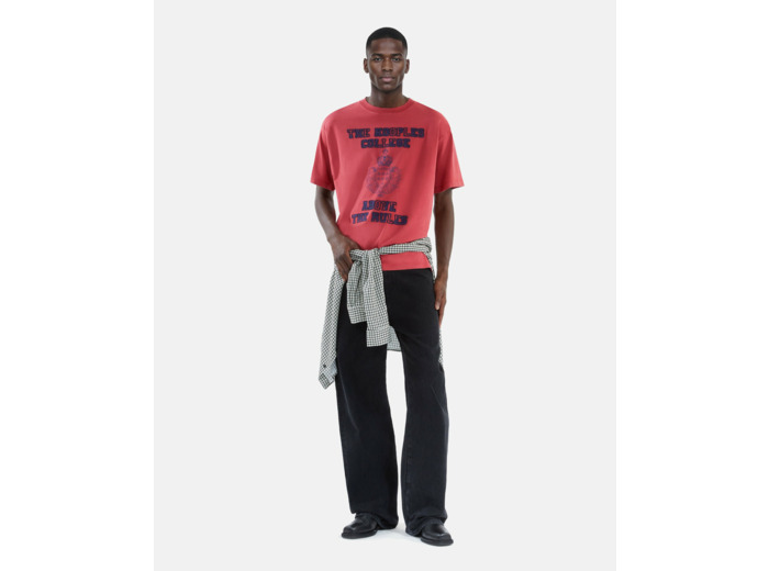 T-shirt manches courtes avec print devant red / burgundy